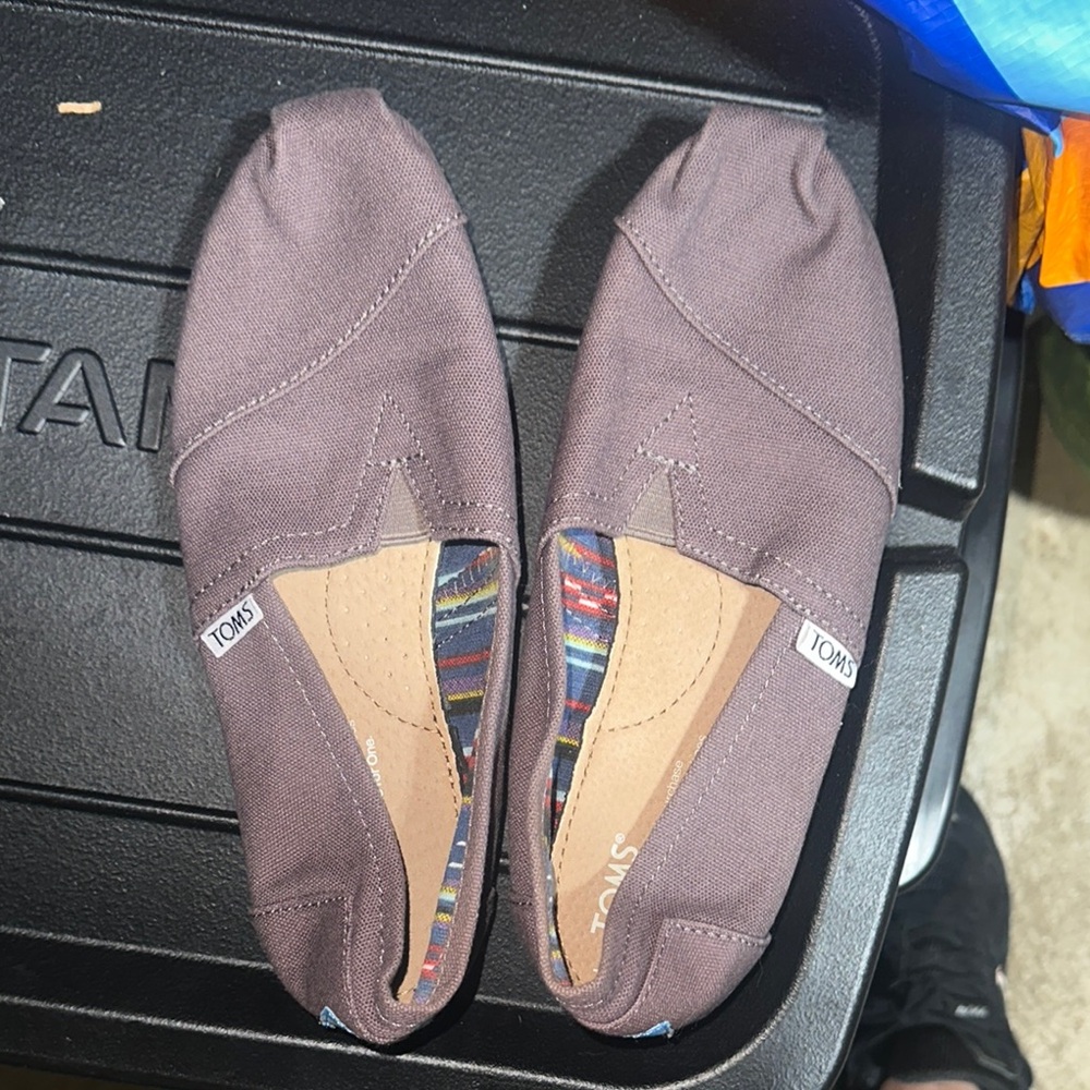 TOMS Chocolate Canvas Slip-Ons